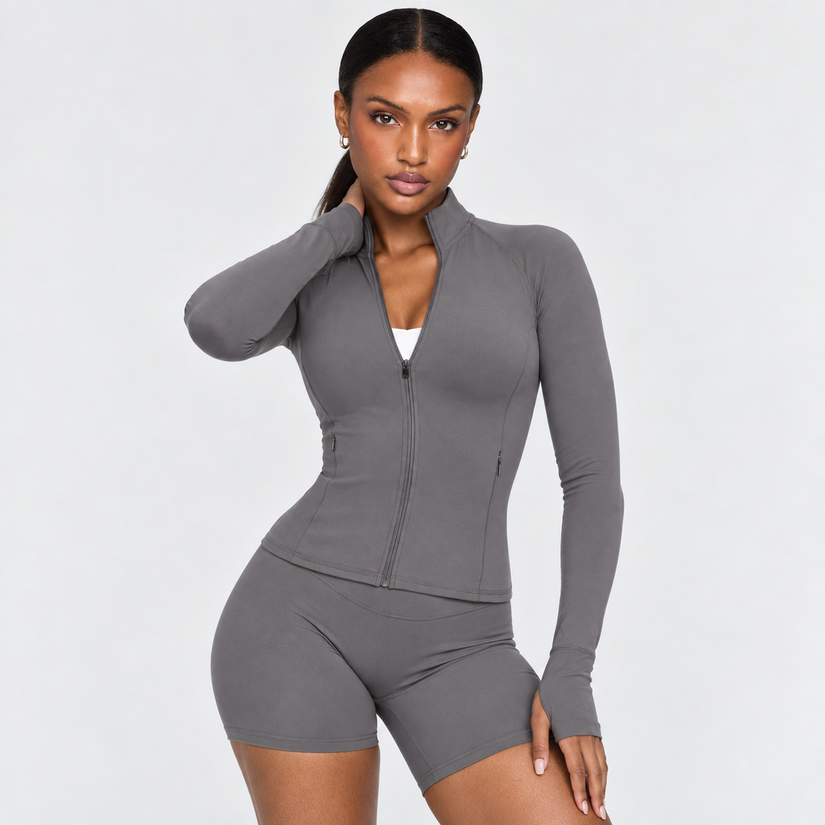 EVEO Sculpt Zip Jacket Grey