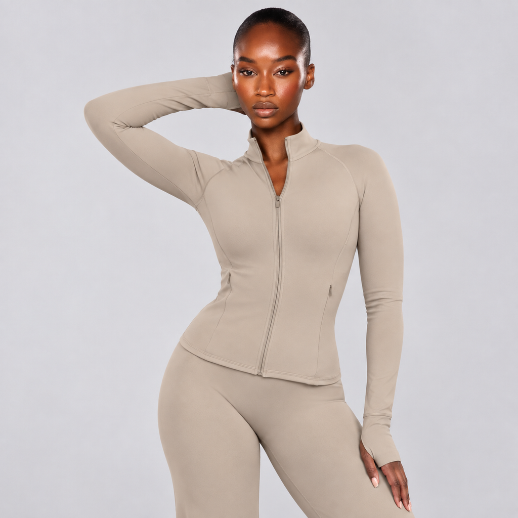 EVEO Sculpt Zip Jacket Beige