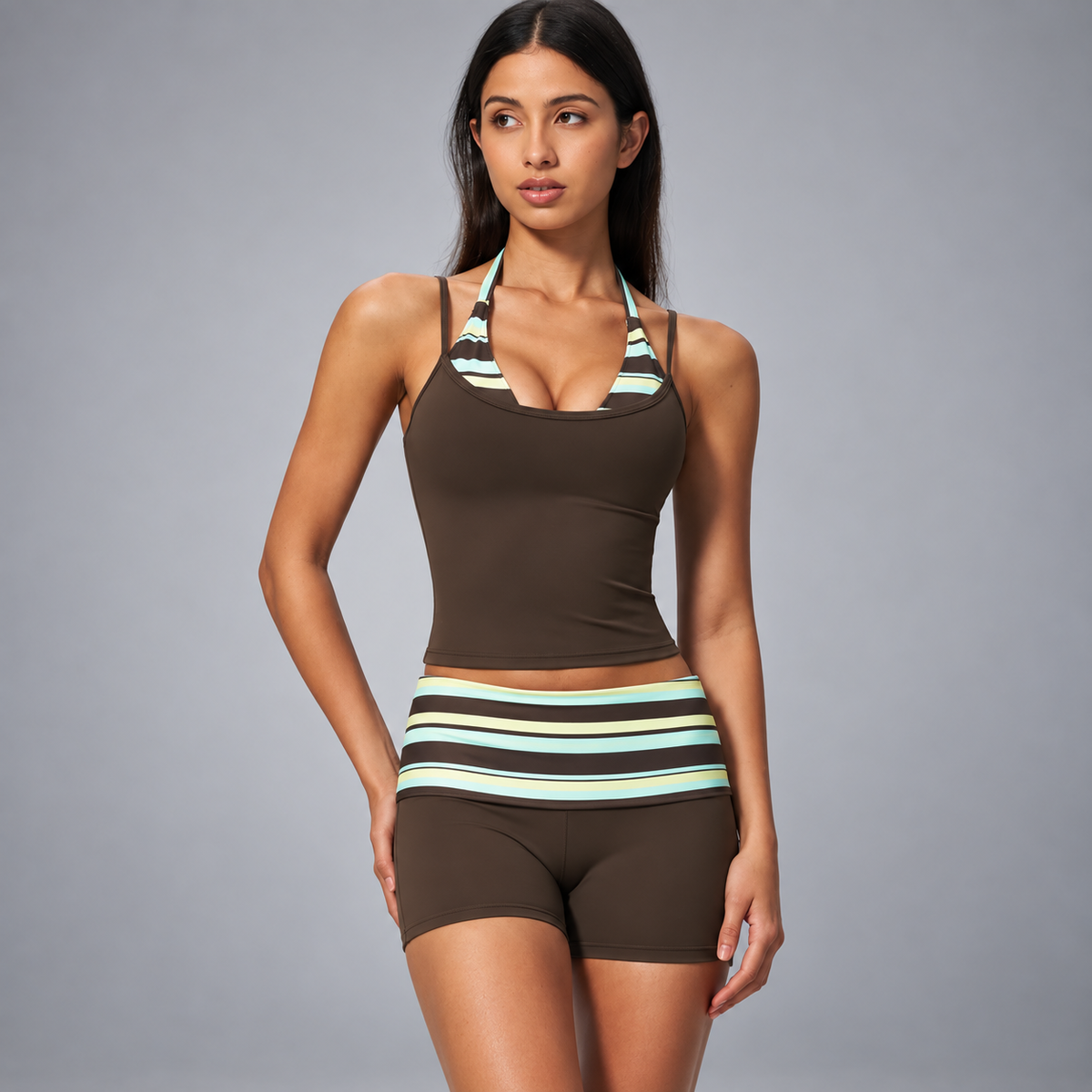 Sculpt Top & Fold-Over short 2-Piece Set
