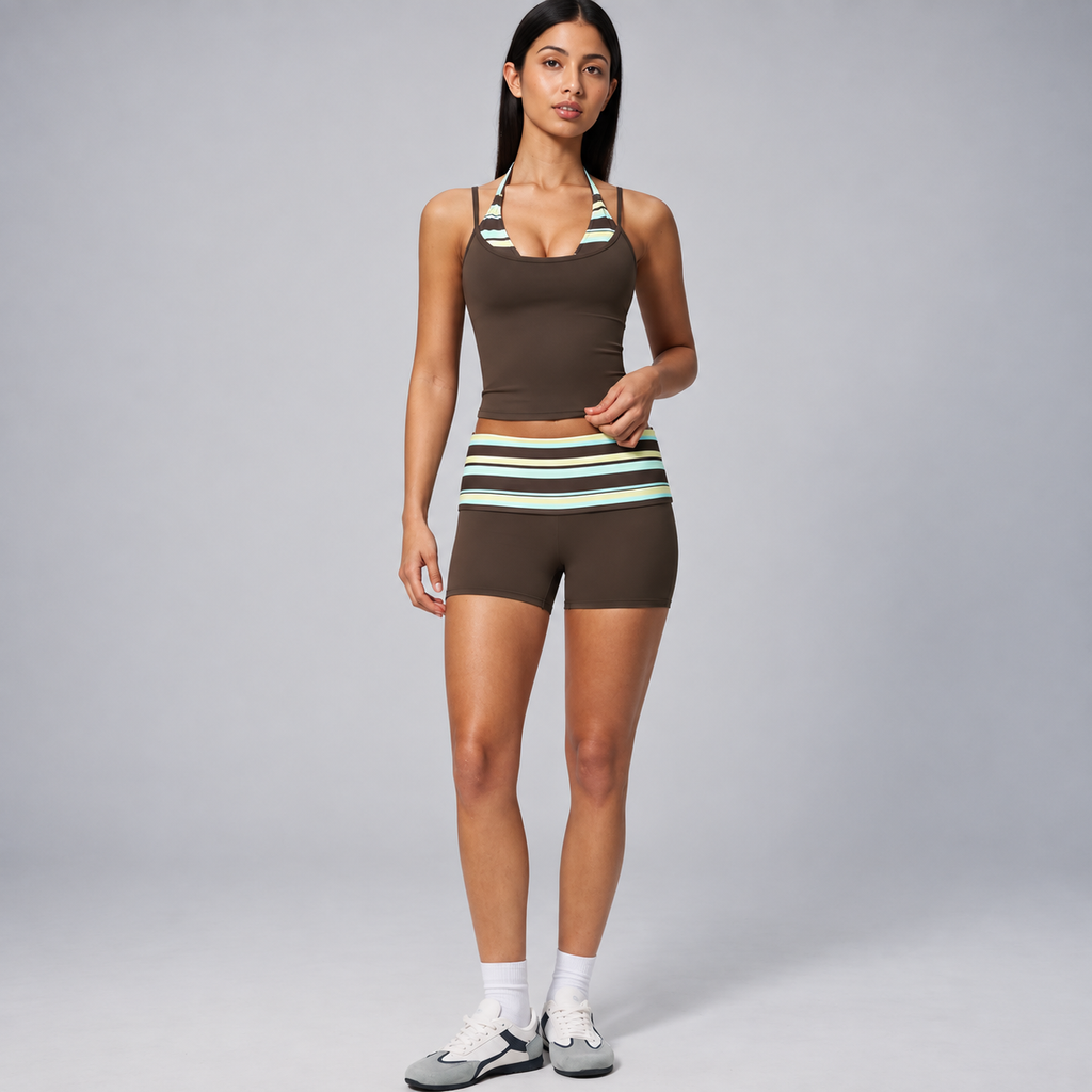 Sculpt Top & Fold-Over short 2-Piece Set