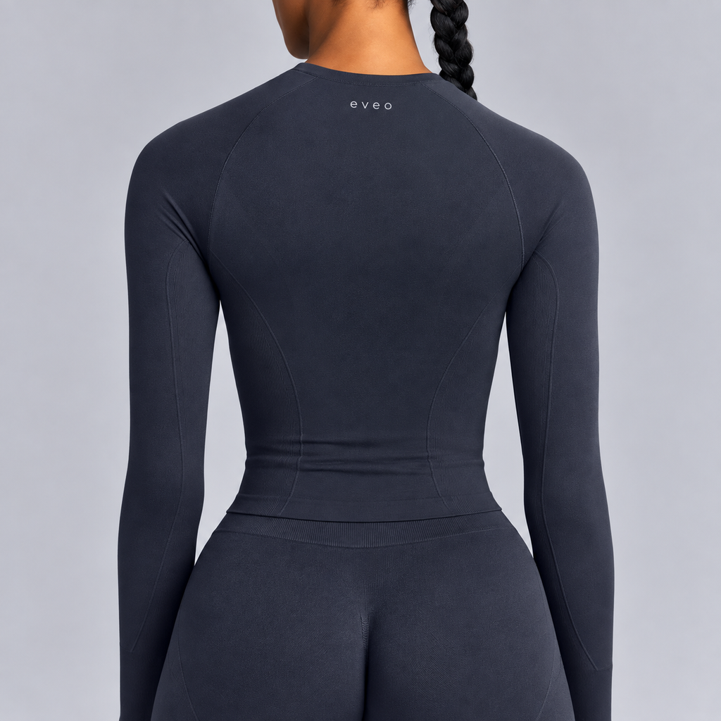 Sculpt Long Sleeve Top - Oil Blue