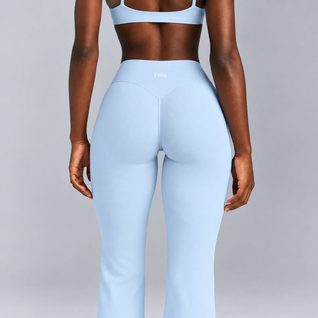 High-Waisted Flare Pants -Brown
