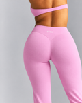 High-Waisted Flare Pants - Pink